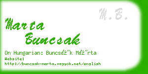 marta buncsak business card